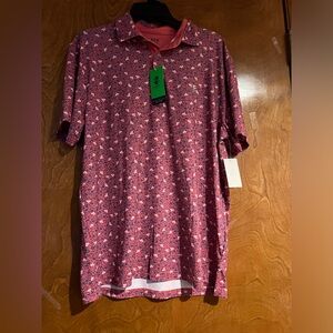 Men's Pink Floral Izod Golf Polo Shirt